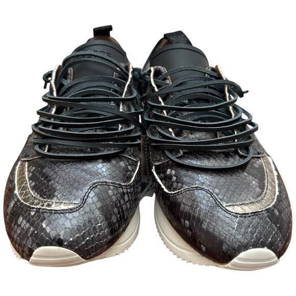 Esseutesse Leather Non Fringe Sneaker in Black Python Size 41 - Picture 3 of 11